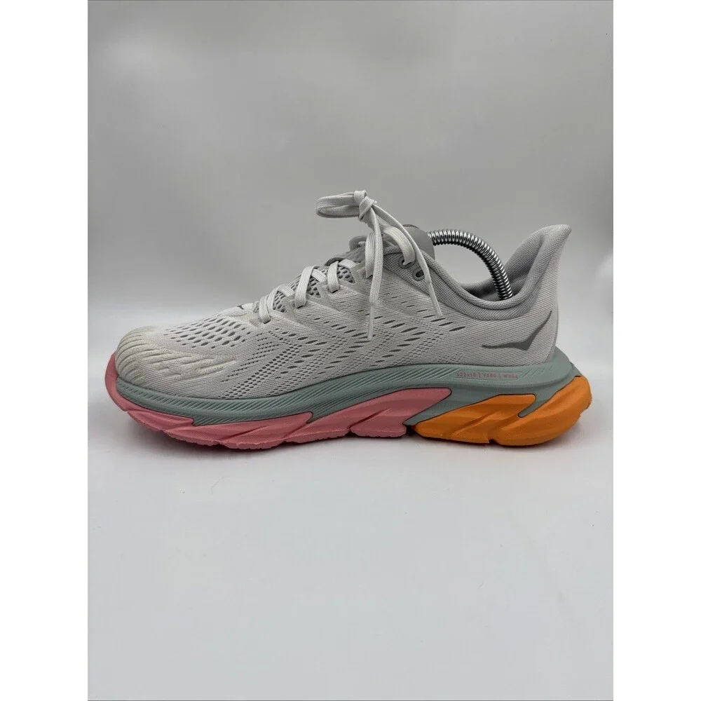 Hoka One One Women’s Clifton Edge Running Shoes Us10 Gray Pink Orange 1110511